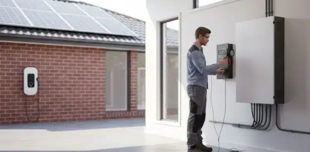 Home solar battery storage installation in Canberra residential property