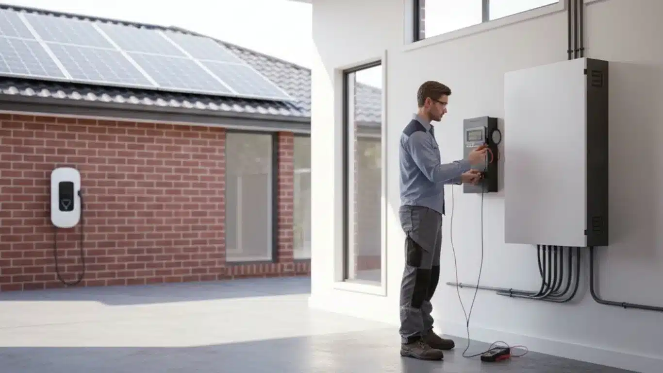 Home solar battery storage installation in Canberra residential property